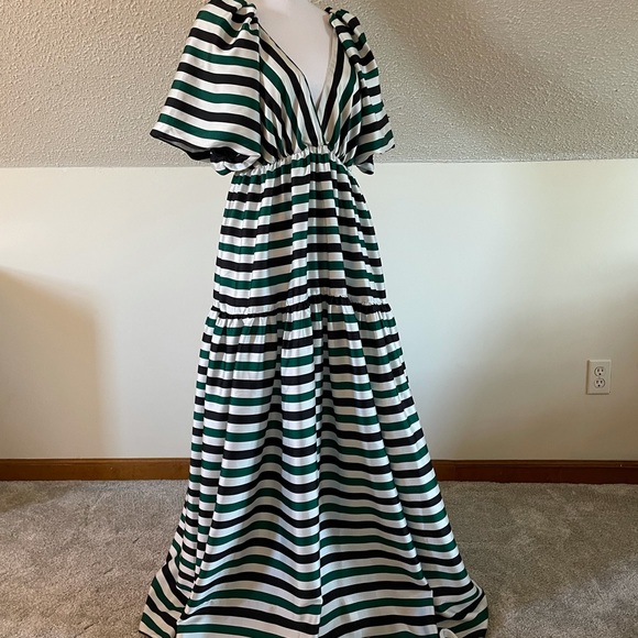 Anthropologie Black and White Striped Maxi Dress - Picture 6 of 11